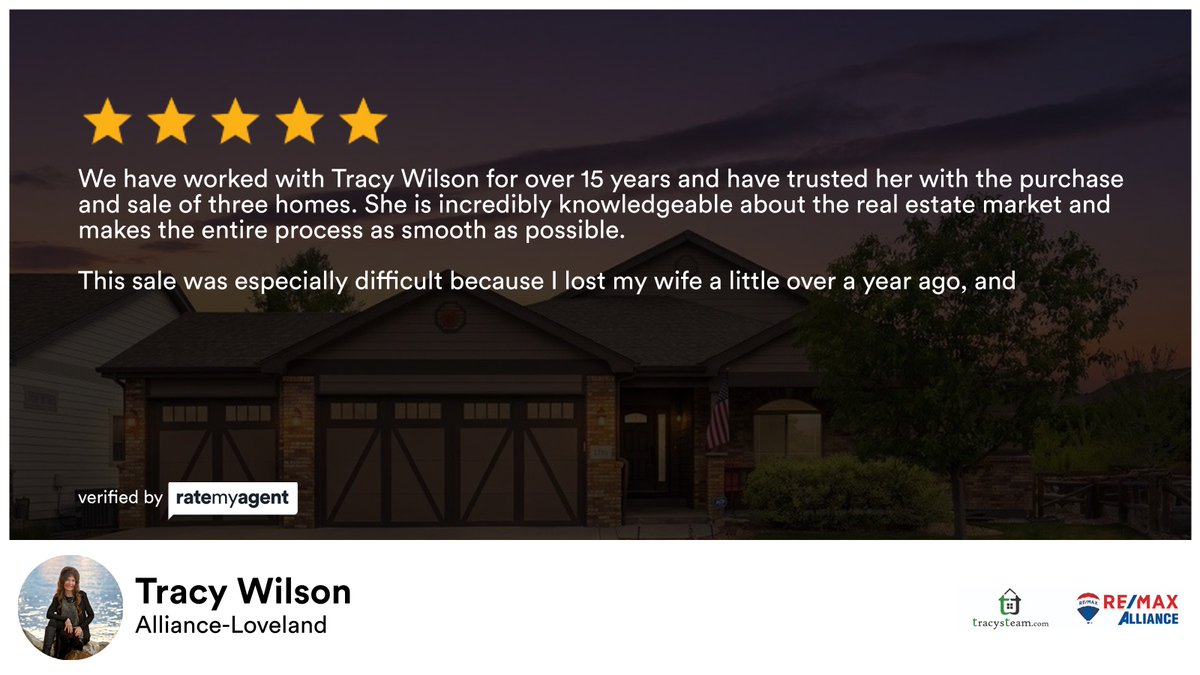 tracysteam's tweet photo. My latest RateMyAgent review in Windsor.
CAR 40019782
https://t.co/umRQIsUmx8

...
#ratemyagent #realestate #REMAX_AllianceLoveland https://t.co/Iyi5rnL1Ed