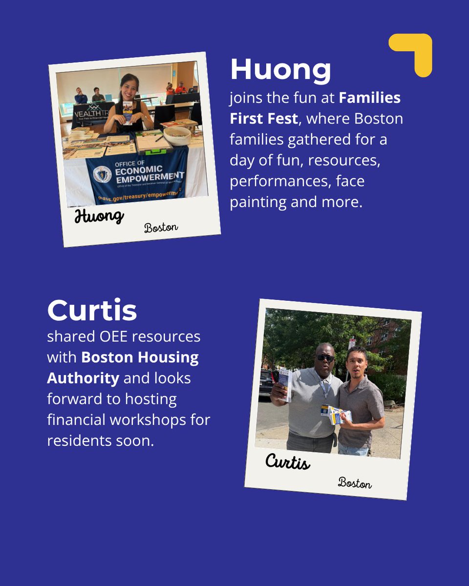 EmpowermentMA's tweet photo. Just some of the highlights from this past month!

Our Community Ambassadors have been connecting with residents and organizations throughout Massachusetts.

Want to get in touch with an Ambassador near you? Visit: https://t.co/ILEAu50FWb https://t.co/EkGBykX4mj