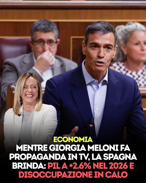 serebellardinel's tweet photo. #PIL spagnolo crescerà del 2,1-2,6% anche nel 2026,dopo  2025 chiuso con aumento del PIL del 2,9%,molto sopra la media eurozona dell'1,3%!Ma qui avete votato #Meloni,che unica cosa di cui si interessa è Legge Elettorale,per poter restare al potere,mentre PIL cala a ZEROVIRGOLA! https://t.co/rxM41pXvev