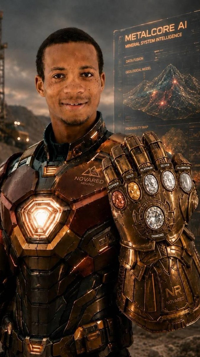 kfkcf95827529's tweet photo. @Vanguard_Group
THE SHOVEL-ONLY ERA IS ENDING - AND $NRED JUST BROUGHT IN ITS MIT-TRAINED “IRON MAN.”

NovaRed appointed Dr. Olamide Oladeji as Strategic Advisor for AI and robotics across mineral exploration technologies, including MetalCore.

Forbes 30 Under 30. Stanford Applied AI Ph.D. Stanford Knight-Hennessy Scholar. Dual MIT master’s in AI/EECS and Technology Policy. MIT Clean Energy Prize winner.

His job is to help push predictive geology, AI-enabled exploration, autonomous systems, geospatial intelligence, resource optimization, environmental intelligence and decision support.

That is the Iron Man angle: machines, AI, robotics and copper-gold exploration all meeting in one story.

Copper powers robots, grids, drones, EVs, chips and defense.

AI helps find the minerals.

NovaRed Mining Inc.
$NRED / $NREDF

Opinions expressed here are my own.

$MU $RIO $FCX #IronMan #Copper