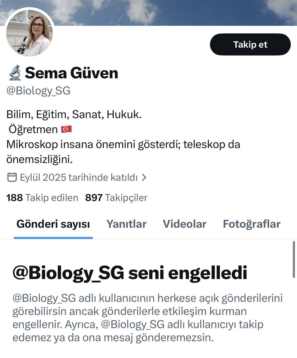 isikhoca's tweet photo. @hayalimdek82818 @Biology_SG @kosealiosman Cevap hakkı bile tanımadan engeli basmış bana🤣 https://t.co/km03XwAryT