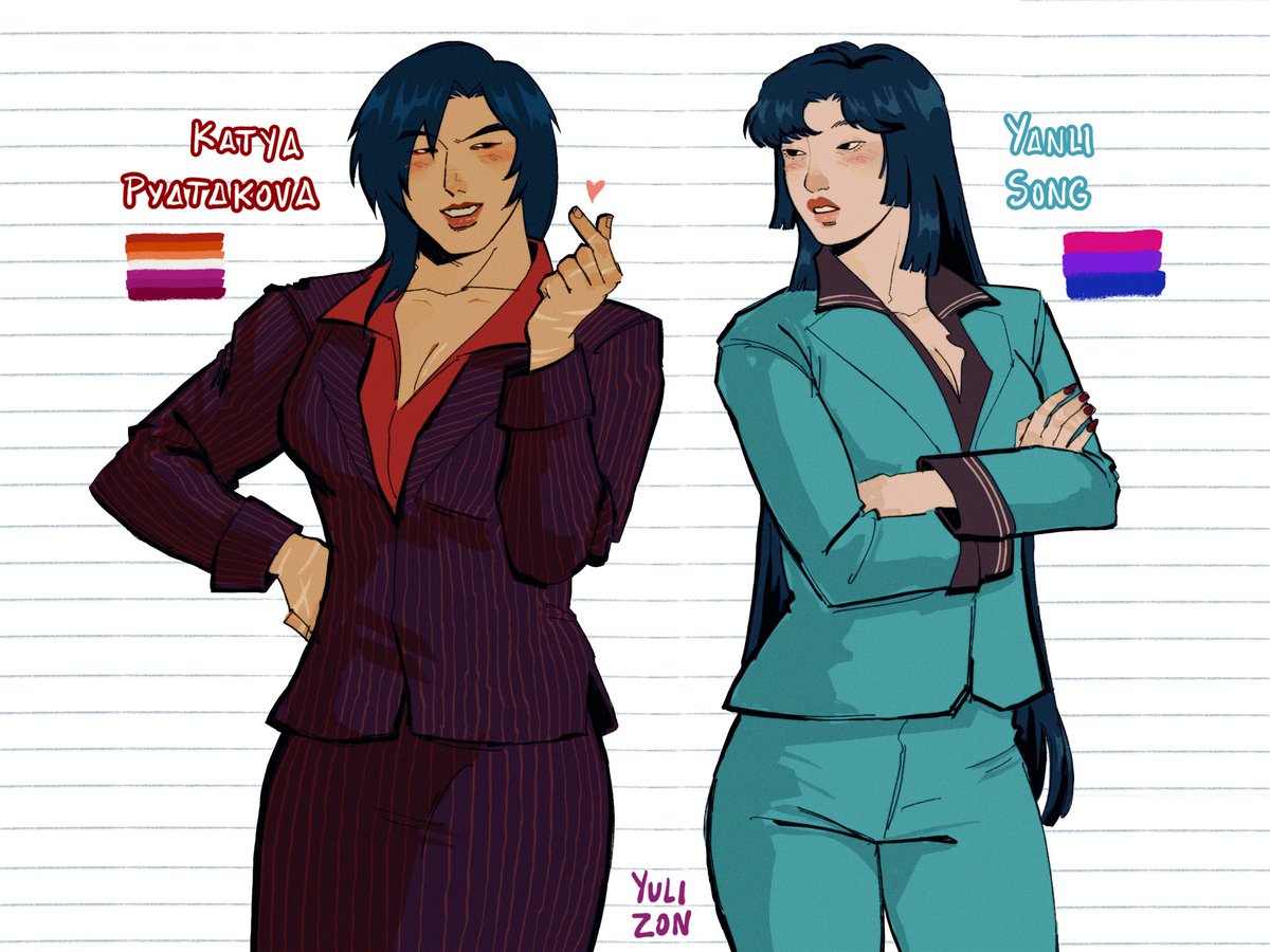yuli_zon's tweet photo. Last minute Pride Month post 🌈 :^]  #yulisocs 

Wei, Ryouma and Yanli belong to my friend @/brandon_pyatakov on insta 

#pridemoth #queerart #procreate #originalcharacters #myoc https://t.co/Apj2vFhjyk