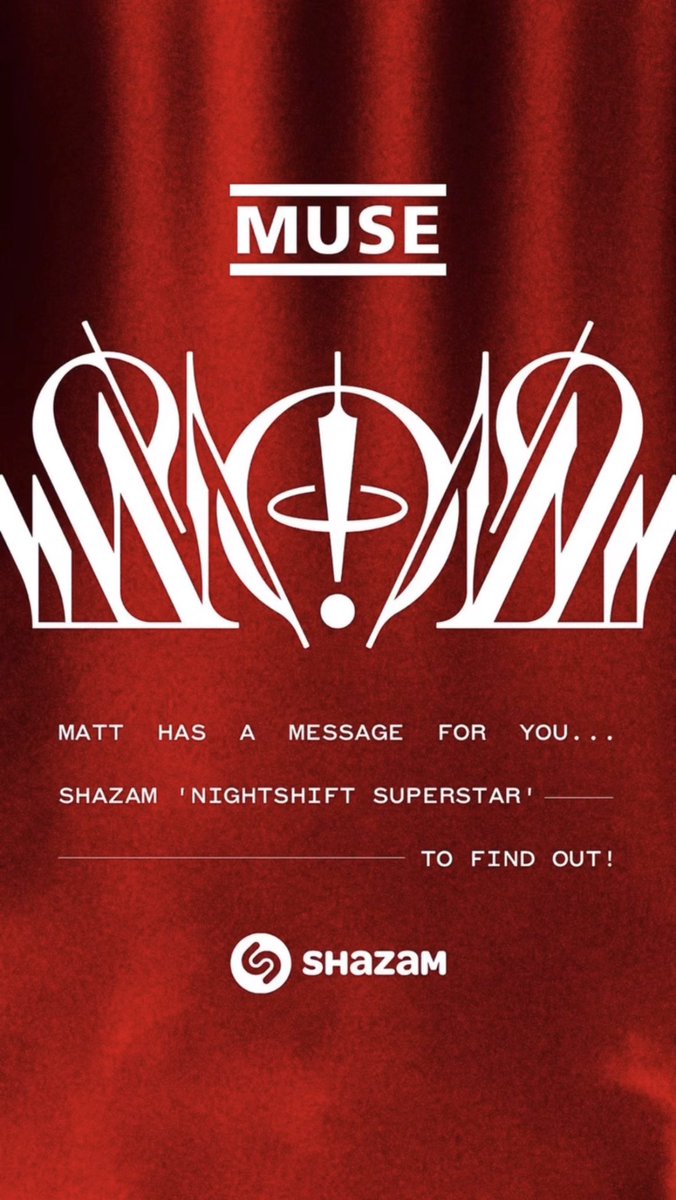 MusersOfMuse's tweet photo. El mensaje del patrón cuando le haces Shazam a Nightshift Superstar ✨

Recordándole sus días de “Burning man” donde enfiestaba hasta el amanecer 🫢

The Wow! Signal, ya disponible en tu plataforma musical favorita, con el single Nightshift Superstar 🔥

@mattbellamy 
@museband https://t.co/sNkOq6ruJq