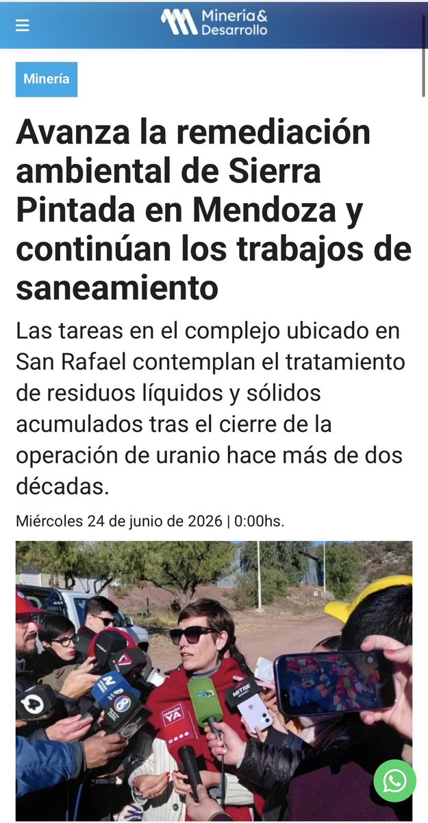 FerSabadin's tweet photo. Después de años de postergación, #SierraPintada sigue avanzando en un proceso de remediación ambiental que permite sanear un pasivo histórico con controles técnicos y regulatorios permanentes.

Ordenar el pasado es preparar el futuro de una actividad estratégica para #Mendoza. https://t.co/qkYKgqbKNW