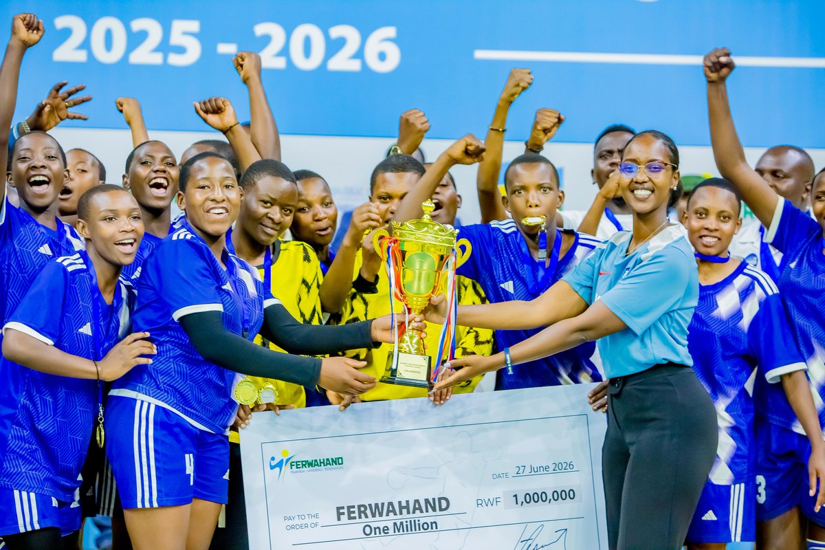 FerwahandRwanda's tweet photo. Congratulations to ESC NYAMAGABE Handɓall Club, the 2025/26 Women's National Handball League Champions 🏆🥇

#RwandaHandball https://t.co/6Rdpk1jZTq