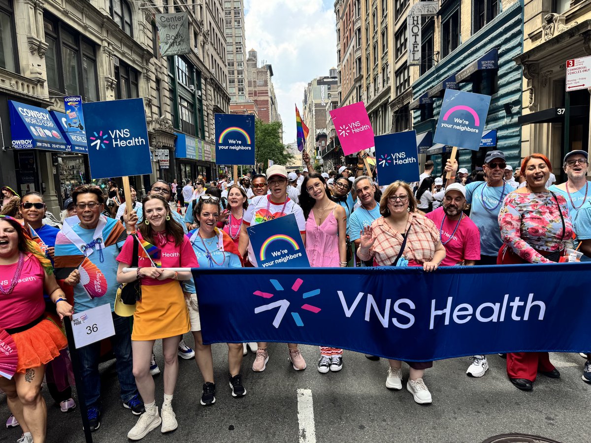 vnshealth's tweet photo. What a better way to finish Pride Month than celebrating at the NYC Pride Parade! ♥️🧡 💛 💚💙💜🤍🩷🩵🤎🖤   We had such a great time marching with folks from all walks of life for peace, love and equality. A big thank you to everyone who joined the parade! https://t.co/nGF1iyaM00
