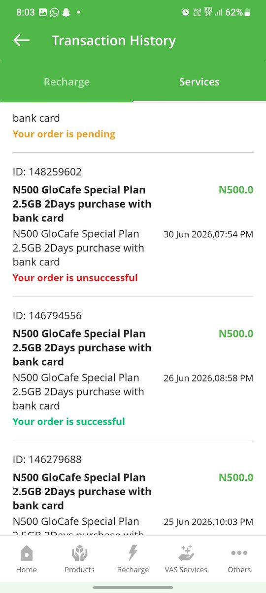 Immanuel_oye0's tweet photo. @GloWorld Order unsuccessful but I've been debited on my opay acc https://t.co/vEmOhsTPsd