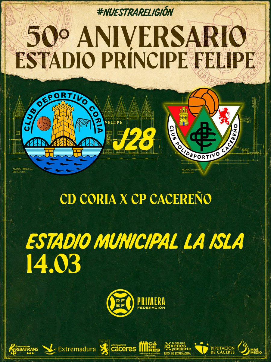CPCacerenoSAD's tweet photo. 💚🤍🖤 ¡¡Finalizaremos el año por todo lo alto, con el derbi de la provincia de Cáceres!! ❤️

🤗 ¡Será un placer recibir de nuevo en el Príncipe Felipe a todos los aficionados del @CDCORIA!  🩵
📅 20/12

😄 Volveremos a La Isla el próximo 14 de marzo.

#NuestraReligión #AúpaCPC
#DerbiExtremeño