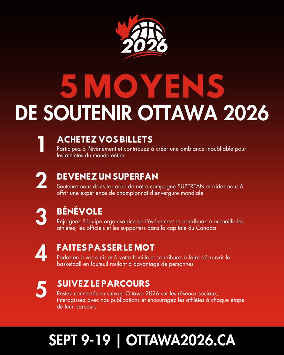 ottawa2026's tweet photo. There are plenty of ways to get involved and help make Ottawa 2026 an unforgettable event for athletes, fans and visitors from around the world.
--
Il existe de nombreuses façons de vous impliquer et de contribuer à faire d’Ottawa 2026 un événement inoubliable! https://t.co/zkTDTLMNTX