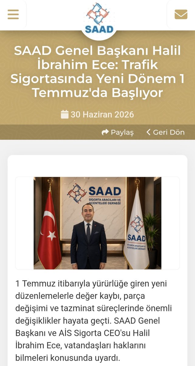 halilibrahimece's tweet photo. SAAD Genel Başkanı Halil İbrahim Ece: Trafik Sigortasında Yeni Dönem 1 Temmuz'da Başlıyor
 https://t.co/BqwCCU5diy
 https://t.co/GFNnML9qq9
 https://t.co/lh9P25PqDM https://t.co/rJJZiqtcVn