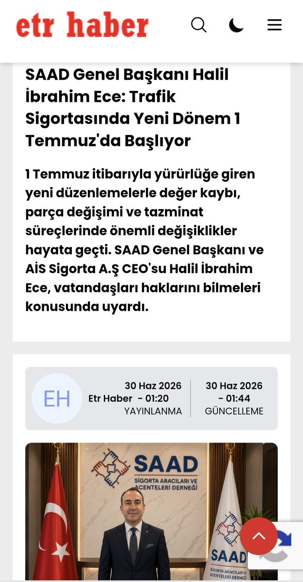 halilibrahimece's tweet photo. SAAD Genel Başkanı Halil İbrahim Ece: Trafik Sigortasında Yeni Dönem 1 Temmuz'da Başlıyor
 https://t.co/BqwCCU5diy
 https://t.co/GFNnML9qq9
 https://t.co/lh9P25PqDM https://t.co/rJJZiqtcVn