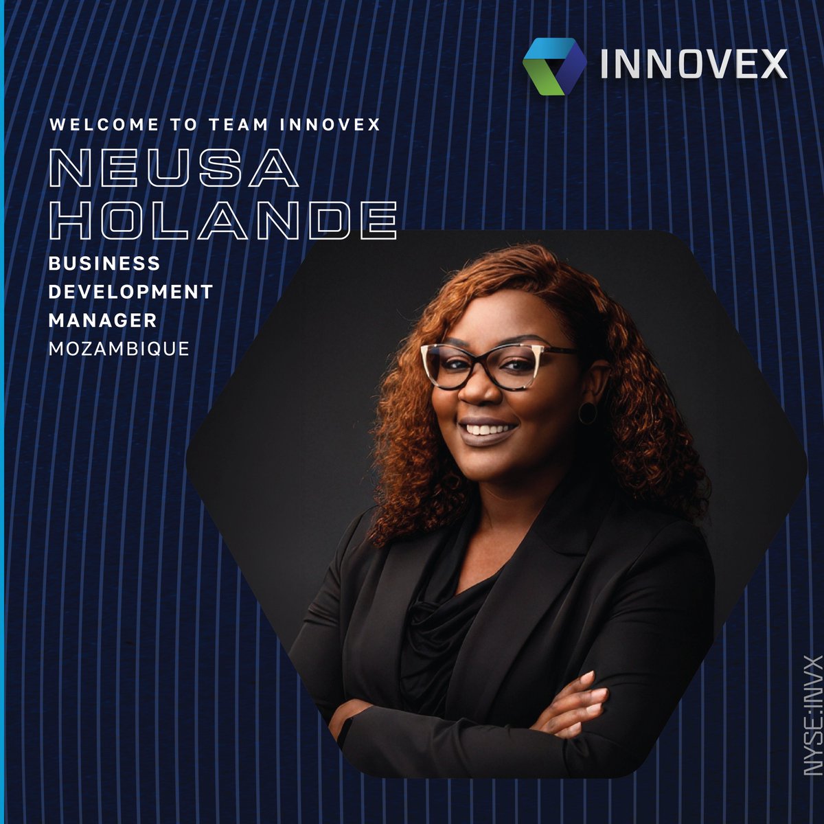 invx_inc's tweet photo. Innovex is excited to welcome Neusa Holande as our new Regional Business Development Manager based in #Mozambique. Neusa will lead business development efforts across Sub-Saharan Africa, strengthening partnerships and supporting continued growth throughout the region. Her addition reinforces our ongoing commitment to investing in local expertise and delivering the responsive support our customers rely on.

Please join us in welcoming Neusa to the Innovex team!

#Innovex #NoBarriers #Africa