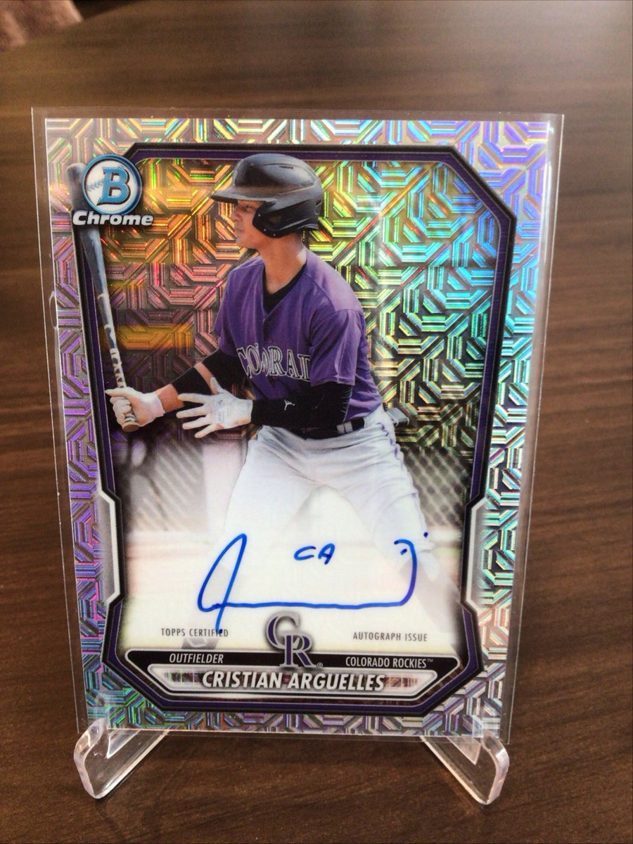 DJointPromotion's tweet photo. Check out Cristian Arguelles 2026 Bowman Mega Mojo Refractor Auto #BMA-CA Rockies https://t.co/AuKC3iH6dA #eBay via #Topps #TheHobby #BaseballCards https://t.co/35xkdI24Bb
