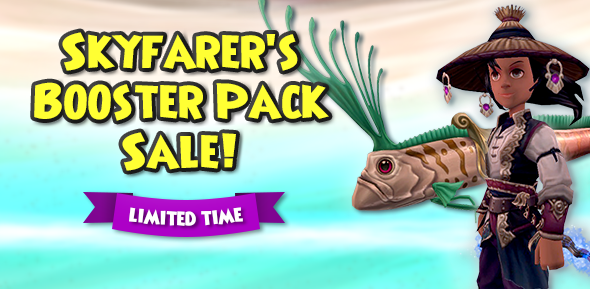 Pirate101's tweet photo. Avast, ye matey's! 🐙

Now through 7/5, you can get the Skyfarer's Booster Pack on sale for 299 Crowns in the Crown Shop! Don't miss out! #Pirate101 https://t.co/0NvURyrfnb