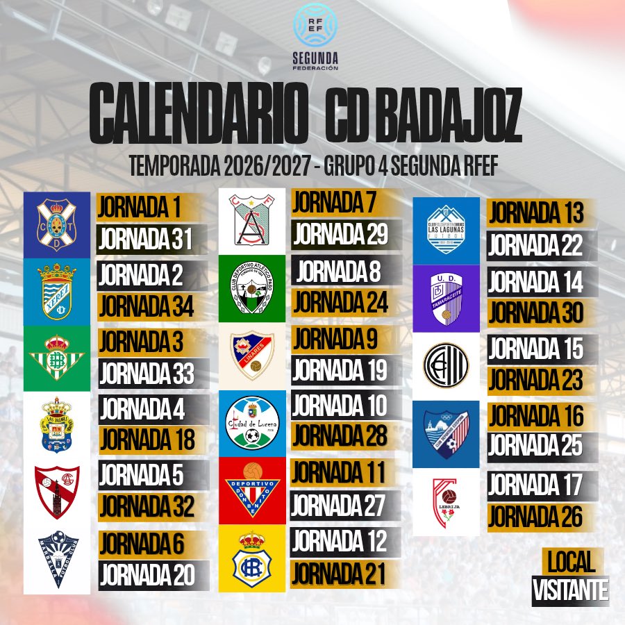 CDBadajoz's tweet photo. 🗓️ ¡Ya conocemos el camino para la temporada 26/27! https://t.co/9RLn2lbhR0