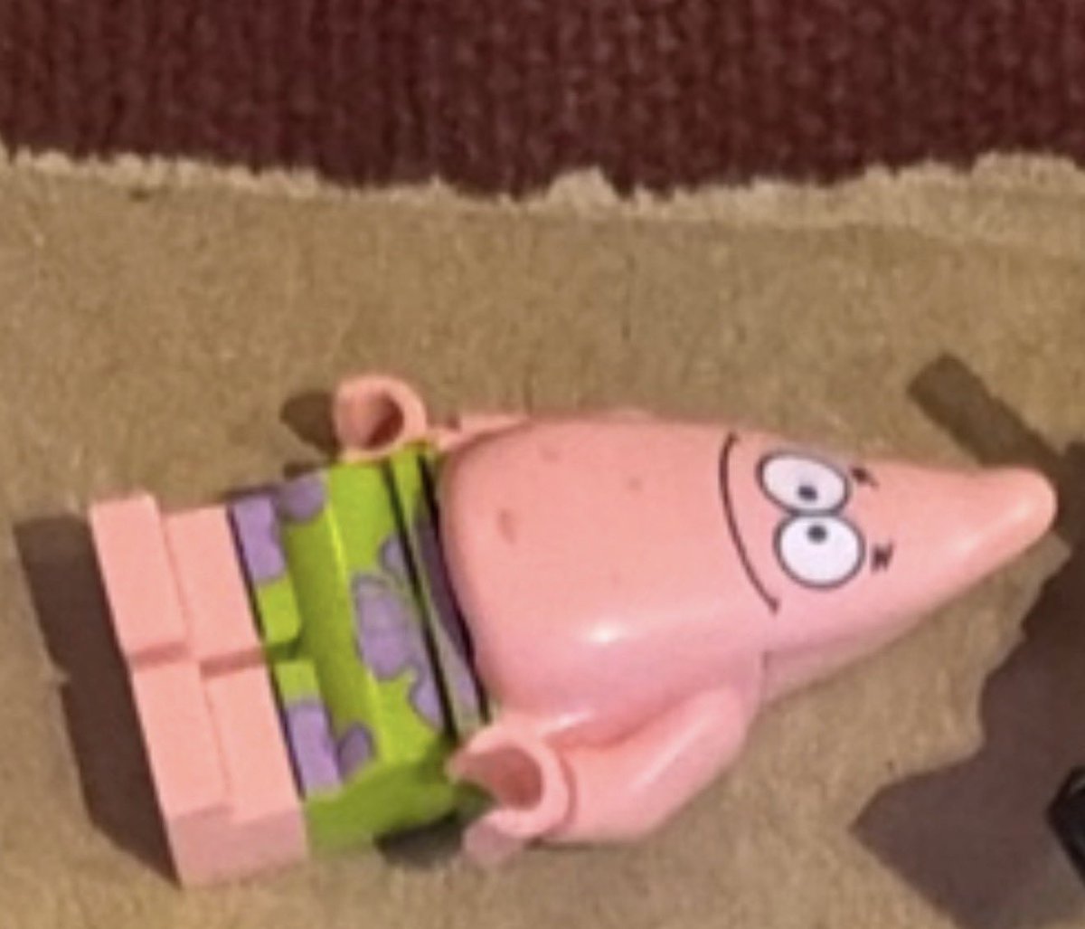 Carterbricks04's tweet photo. Is this the Krusty Krab?  No, this is LEGO Patrick!  We just got our first look at the LEGO Patrick Star minifigure coming in the 11386 Conch Street set!  Thanks to Leaker984 for the image!!! https://t.co/lEjPVgim5E