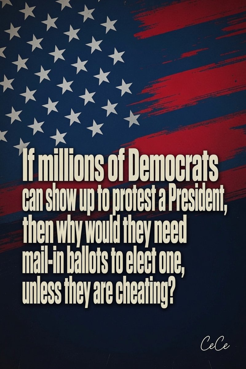 cecegkh's tweet photo. Oh yeah, because nothing says ‘totally legit’ like millions who can swarm the streets to protest… but somehow can’t manage to vote in person. 

Can anyone answer this for me? https://t.co/D5FHmDLfiH