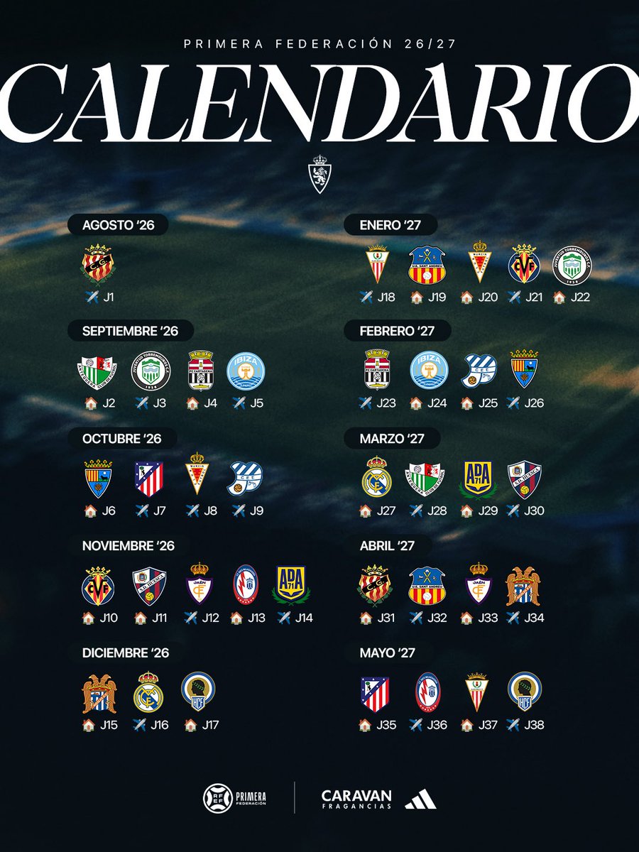 RealZaragoza's tweet photo. 📆 Este es nuestro 𝒄𝒂𝒍𝒆𝒏𝒅𝒂𝒓𝒊𝒐 2026/27 🤍 https://t.co/Eb9VNhn43Y