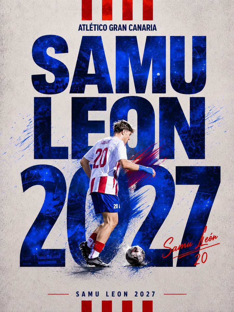 XRD_TF's tweet photo. EL ATLÉTICO GRAN CANARIA RENUEVA SU COLUMMA VERTEBRAL DEL REGRESO A LA REGIONAL PREFERENTE:

Renueva el máximo goleador del fútbol regional en Canarias esta última campaña, Abián Medina autor de 37 goles, 6 de ellos desde el punto de penalti.

Antonio León 30-06-26

También lo hace el experimentado defensa central Eric Cabrera que jugó 24 partidos esta temporada, aportando 4 goles en su juego ofensivo.

El centrocampista interior Julián Santana, que anteriormente había jugado en el CD Lomo Blanco SJA, también renueva su confianza con el Atlético Gran Canaria, que participó el pasado curso 22 partidos, 17 de ellos como titular.

Por último, también el mediapunta de Jinámar Samu León renueva una temporada más a las órdenes de Deivid Rodríguez, tras anotar 6 goles esta temporada, después de jugar 26 partidos, 25 de ellos como titular y uno entrando en la segunda mitad.