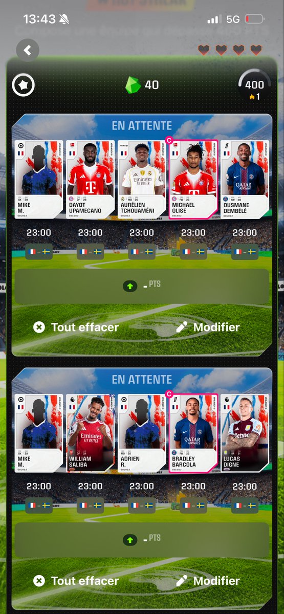 Plezoo22's tweet photo. @sorarebreizh Il me reste deux vie, vous pensez que je dois échanger des joueurs dans les teams ? https://t.co/oL7W1n9Wdt