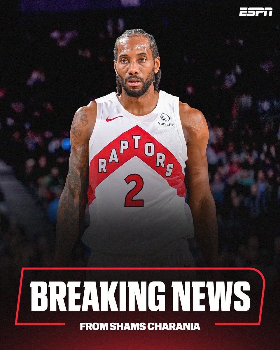 espn's tweet photo. Breaking: The Clippers are nearing a deal to send Kawhi Leonard to the Raptors for Brandon Ingram, Gradey Dick, 2 first-round picks, 1 pick swap and 2 second-rounders, sources tell @ShamsCharania.

Get breaking news alerts from Shams Charania through the ESPN App: https://t.co/JmlWIdnjzO
