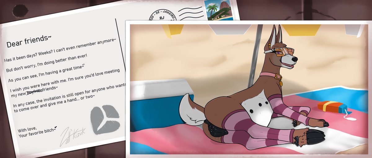 vaalkizuk's tweet photo. [Commission] A dog's vacation - 4/4

Commissioner Anonymous

#TFTuesday #TFEveryday #Transfur #TFTG https://t.co/7ttclhefXl