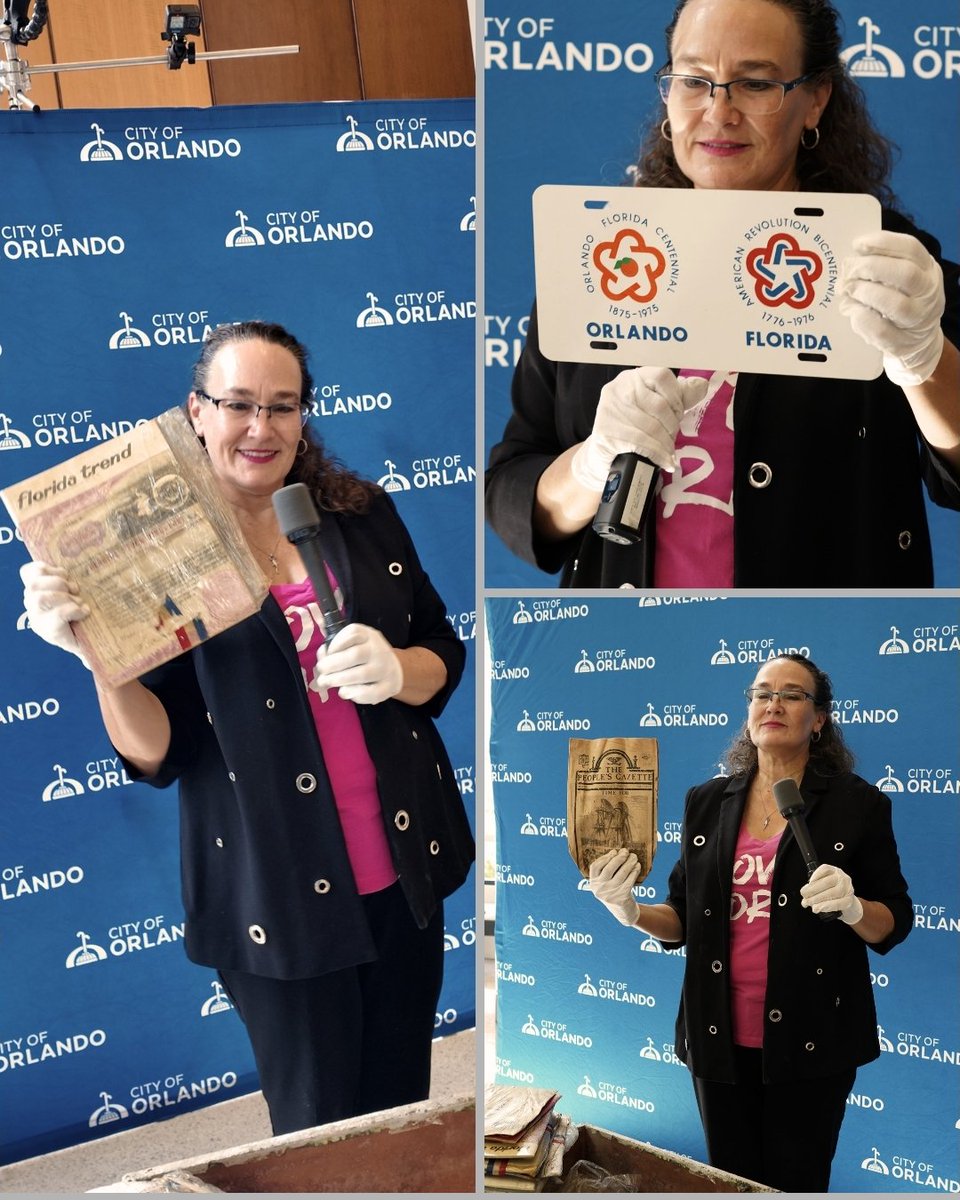 OrlDistrict2's tweet photo. Opening the Lake Eola Time Capsule reminds us that history isn't just something we read, it's something we preserve and pass on. Fifty years later, the people, places, and moments of the past continue to shape. 
What would you place in a time capsule to represent Orlando in 2026? https://t.co/CwZVhk0do1
