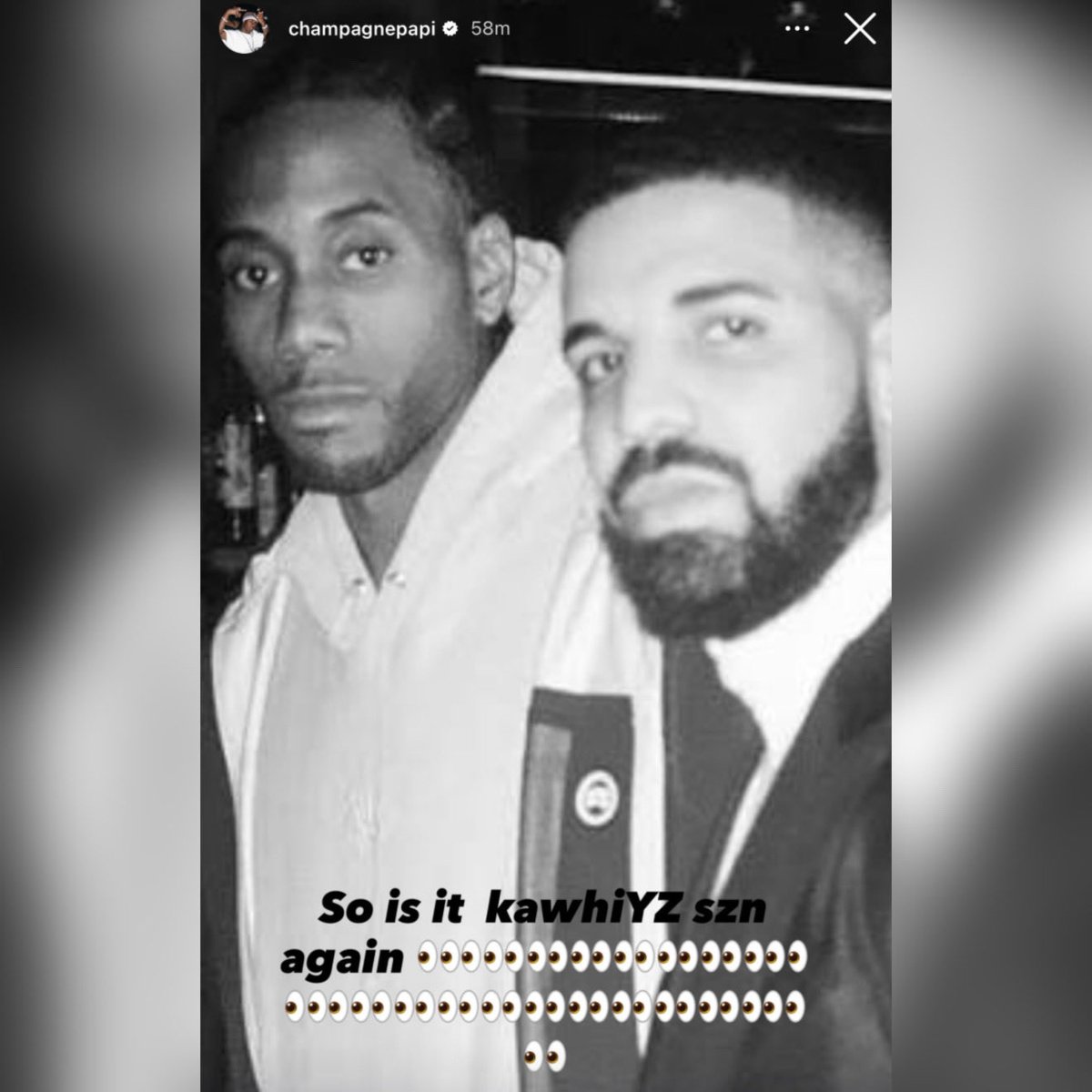 FearedBuck's tweet photo. “So is it KawhiYZ szn again 👀👀👀👀👀👀👀👀👀👀👀👀”

Drake on his Instagram Story an hour before Kawhi Leonard was traded from the Clippers to the Raptors https://t.co/yU41RTod4g