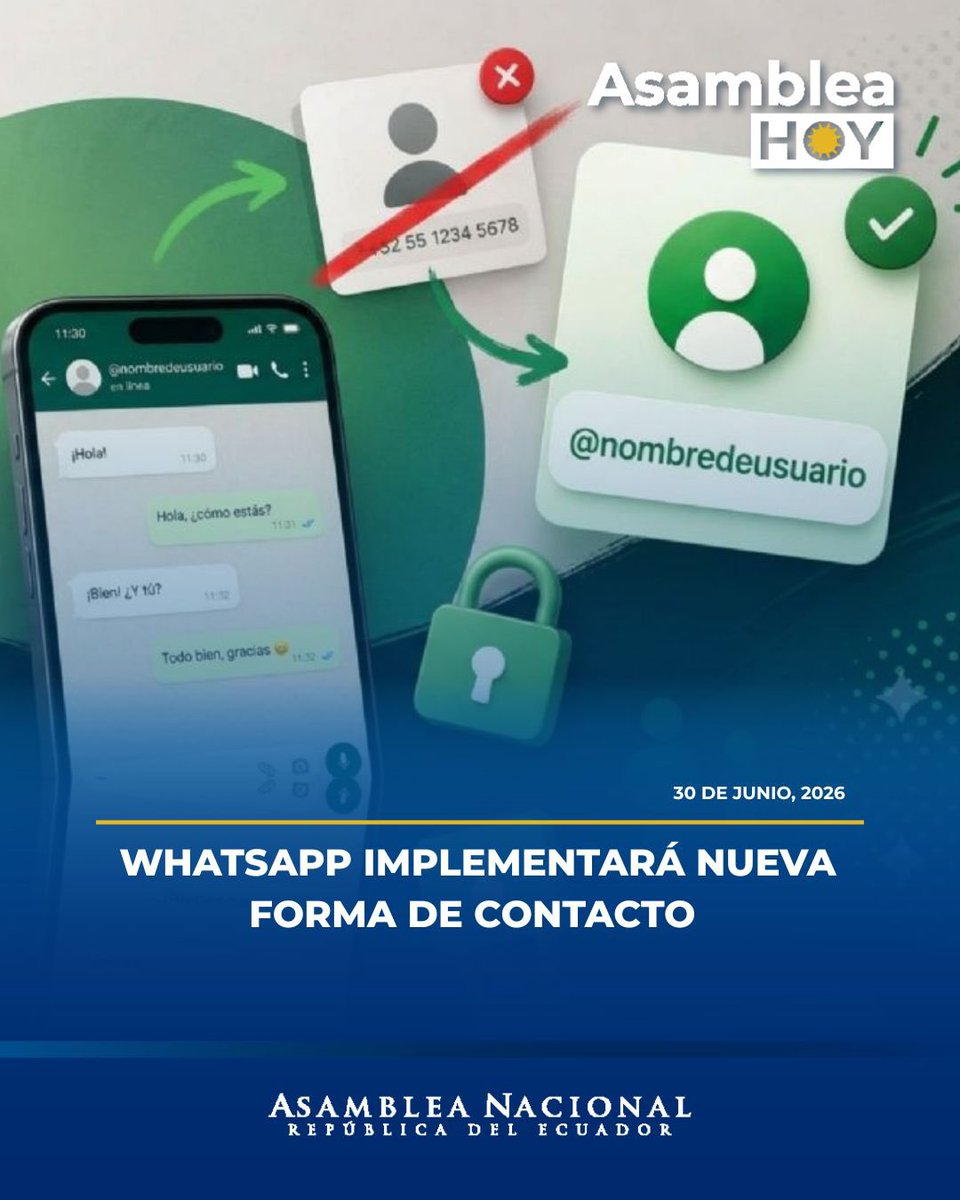 LaRadioAsamblea's tweet photo. #AsambleaHoy | WhatsApp implementará una nueva función que permitirá a los usuarios iniciar conversaciones mediante un nombre de usuario, sin compartir su número telefónico. https://t.co/82JOyio3it