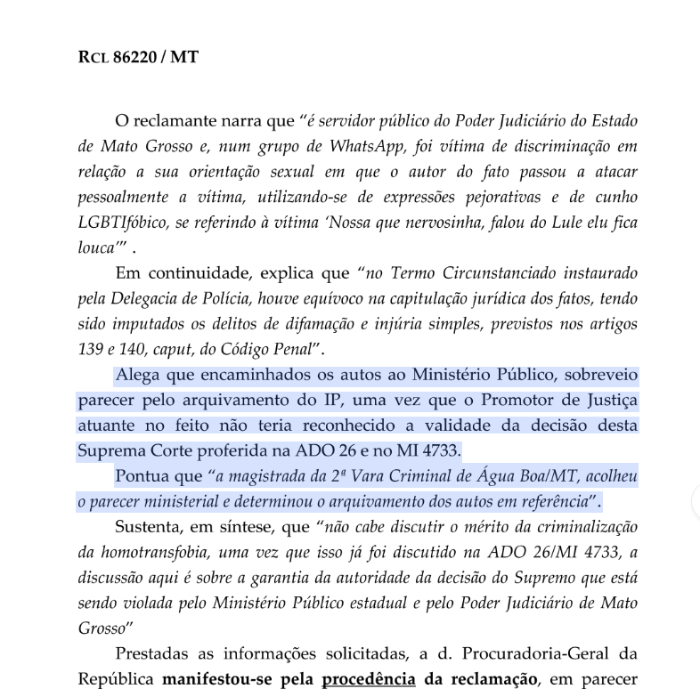 freitashebert_'s tweet photo. Promotor arquivou inquérito que investigava homofobia contra servidor público simplesmente por não "reconhecer a validade" da decisão do Supremo na ADO 26 e no MI 4733 (que criminalizou a conduta).

A magistrada da comarca acolheu o parecer e arquivou.

Fux cassou a decisão. https://t.co/nv2He4qHaM