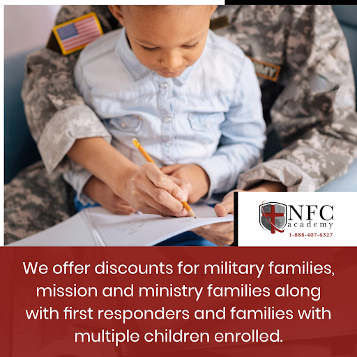 academynfc's tweet photo. Are you hesitant about the cost of enrolling your child in our #OnlineSchool? We offer discounts for military families, mission and ministry families and more to help absorb some of the cost. https://t.co/qE2CHrHqJl https://t.co/hWT75H1b8r