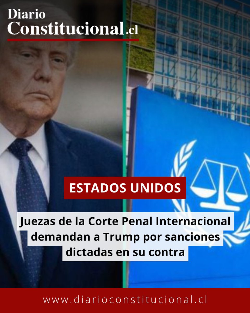 DiarioConst's tweet photo. 🌐 Tres juezas de la Corte Penal Internacional demandaron a Donald Trump por las sanciones impuestas contra miembros del tribunal. El caso reabre el debate sobre la relación entre soberanía estatal y justicia penal internacional.
🔗 https://t.co/lgIGEyupoU https://t.co/k3MeQFPbs1