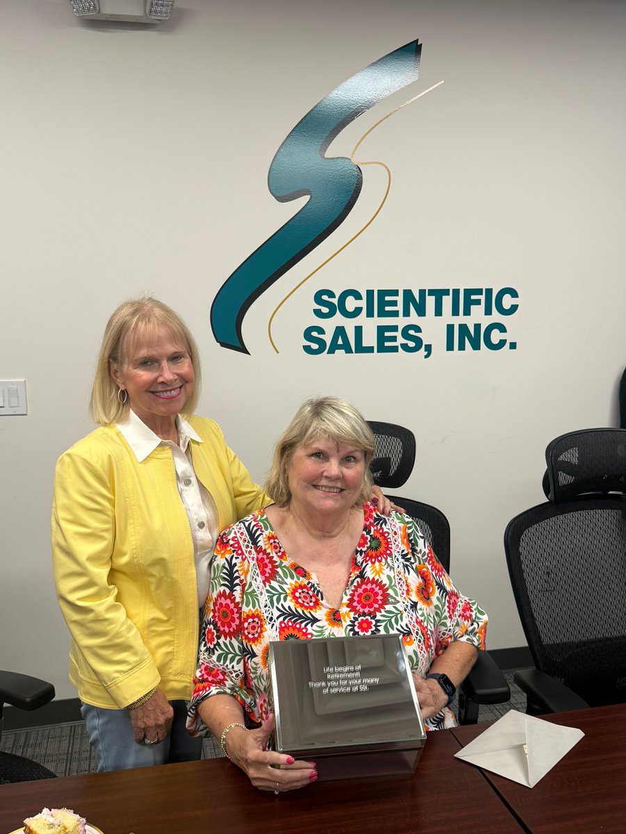 SSIOakRidge's tweet photo. Happy Retirement, Jan! Thank you for your years of dedication, hard work, and friendship at Scientific Sales, Inc. We wish you endless adventures, time with family, and all the happiness this next chapter brings. Congratulations on a well-earned retirement! 💐 #TeamSSI https://t.co/ZkJbspgGcG