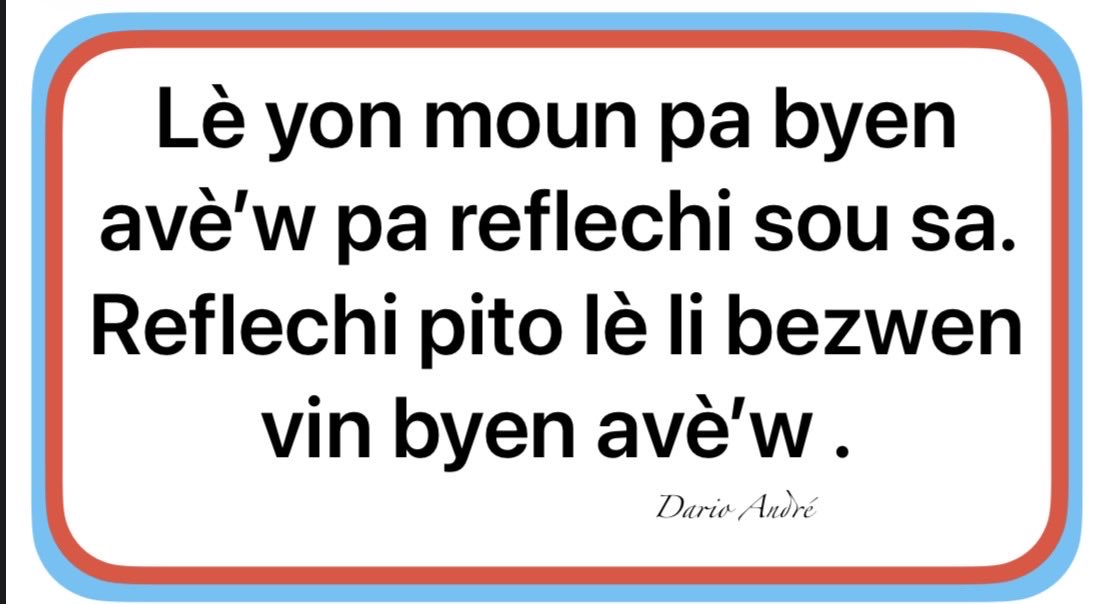 Dand_Rid's tweet photo. Lè yon moun pa byen avè’w pa reflechi sou sa.
Reflechi pito lè li bezwen vin byen avè’w . https://t.co/2UfJS8xLEW