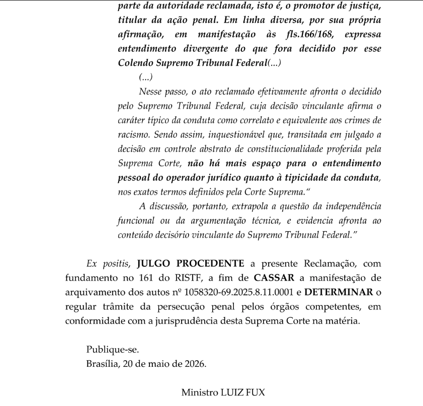 freitashebert_'s tweet photo. Promotor arquivou inquérito que investigava homofobia contra servidor público simplesmente por não "reconhecer a validade" da decisão do Supremo na ADO 26 e no MI 4733 (que criminalizou a conduta).

A magistrada da comarca acolheu o parecer e arquivou.

Fux cassou a decisão. https://t.co/nv2He4qHaM