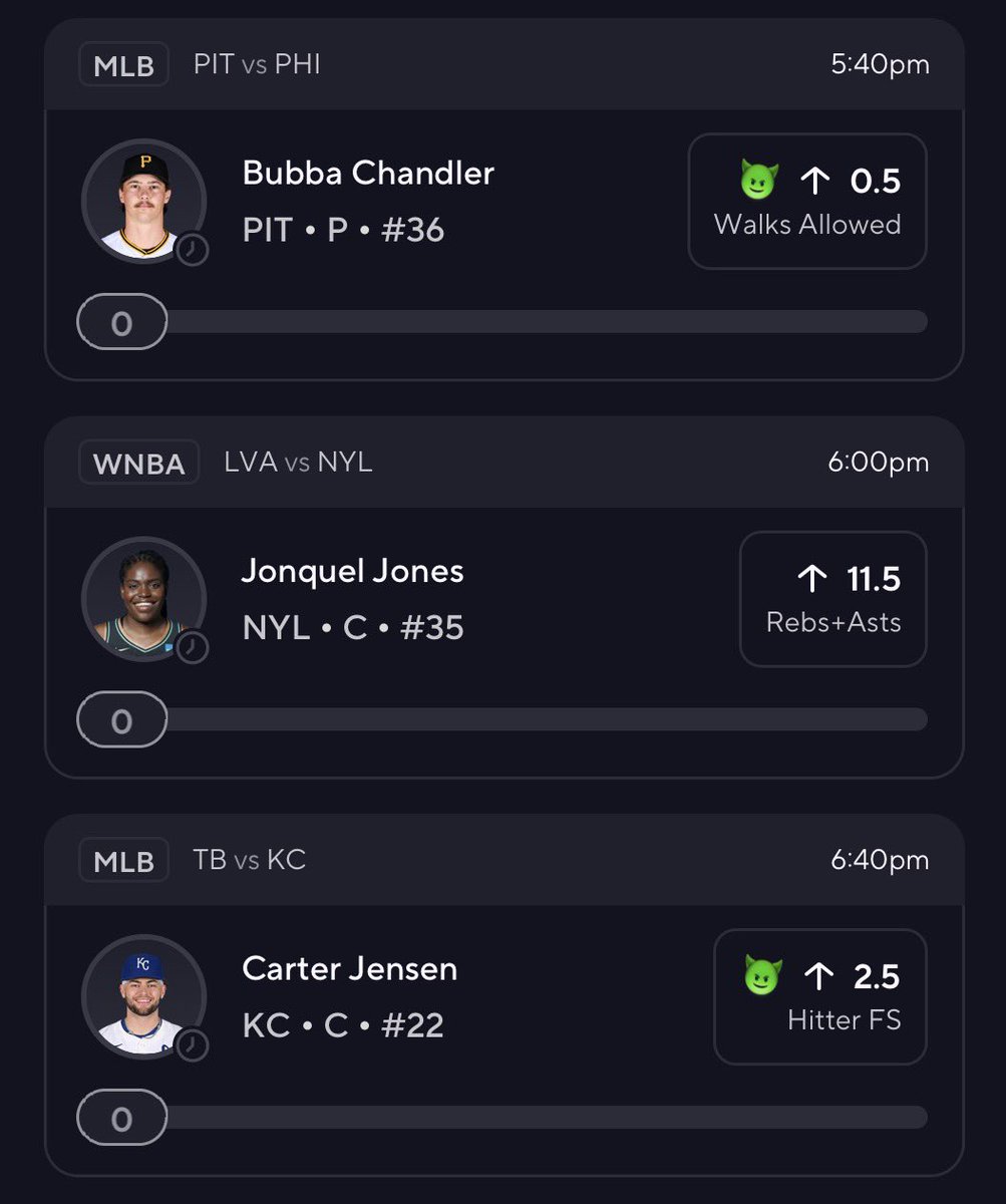 Unlimited_Bets's tweet photo. WNBA & MLB PRIZE PICKS 3 MAN PARLAY‼️🚨😤
Lock it with me🚨🔒
#wnba #playeprops #sportsbetting #espn #mlb #prizepicks https://t.co/jpwJsLv94T