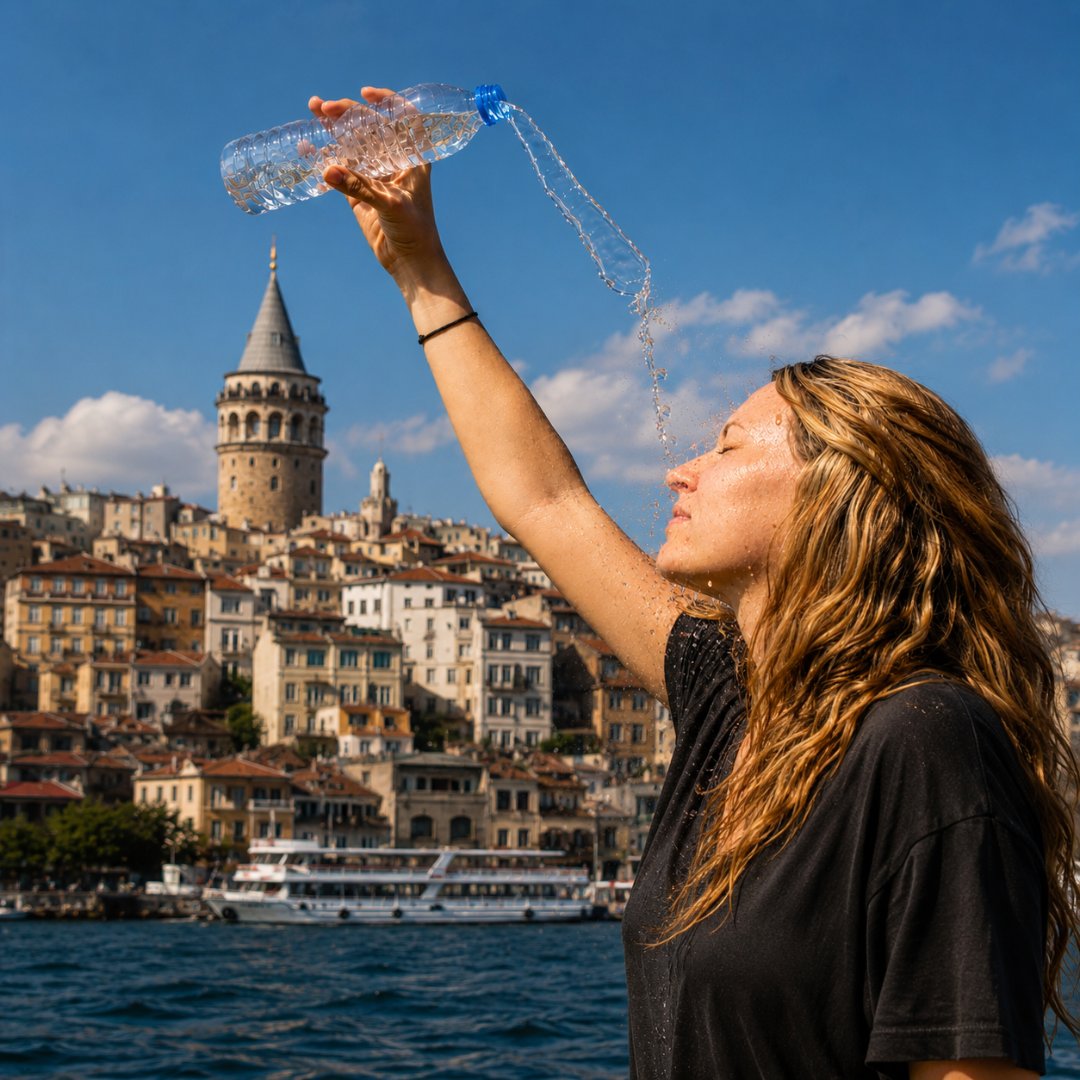 pusholder's tweet photo. İstanbul Valiliği, yarın hissedilen sıcaklığın nemle birlikte 40 dereceye çıkacağı uyarısında bulunarak 11.00 – 16.00 saatleri arasında kronik hastalar, yaşlılar ve çocukların dışarı çıkmamasını tavsiye etti. https://t.co/g5vbsrP1a3