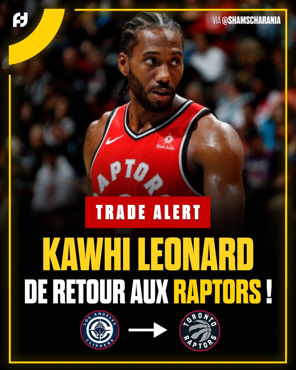 FirstTeam101's tweet photo. 🚨🚨 KAWHI LEONARD DE RETOUR À TORONTO 🚨🚨 

🔹 Les Raptors reçoivent : 
Kawhi Leonard

🔹 Les Clippers reçoivent : 
Brandon Ingram
Gradey Dick
2x 1er TDD
2x 2nd TDD
1 Pick Swap https://t.co/QAPT4WjzQ5