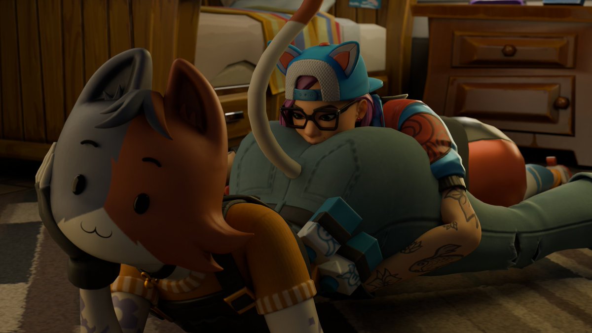 EnthusiastPyro's tweet photo. I'm not gonna be finished with the animation by the end of the month but happy pride month anyway, I got a commission to work on. Have a wip frame from the Cate X Lynx animation https://t.co/r478E0Q9Q5