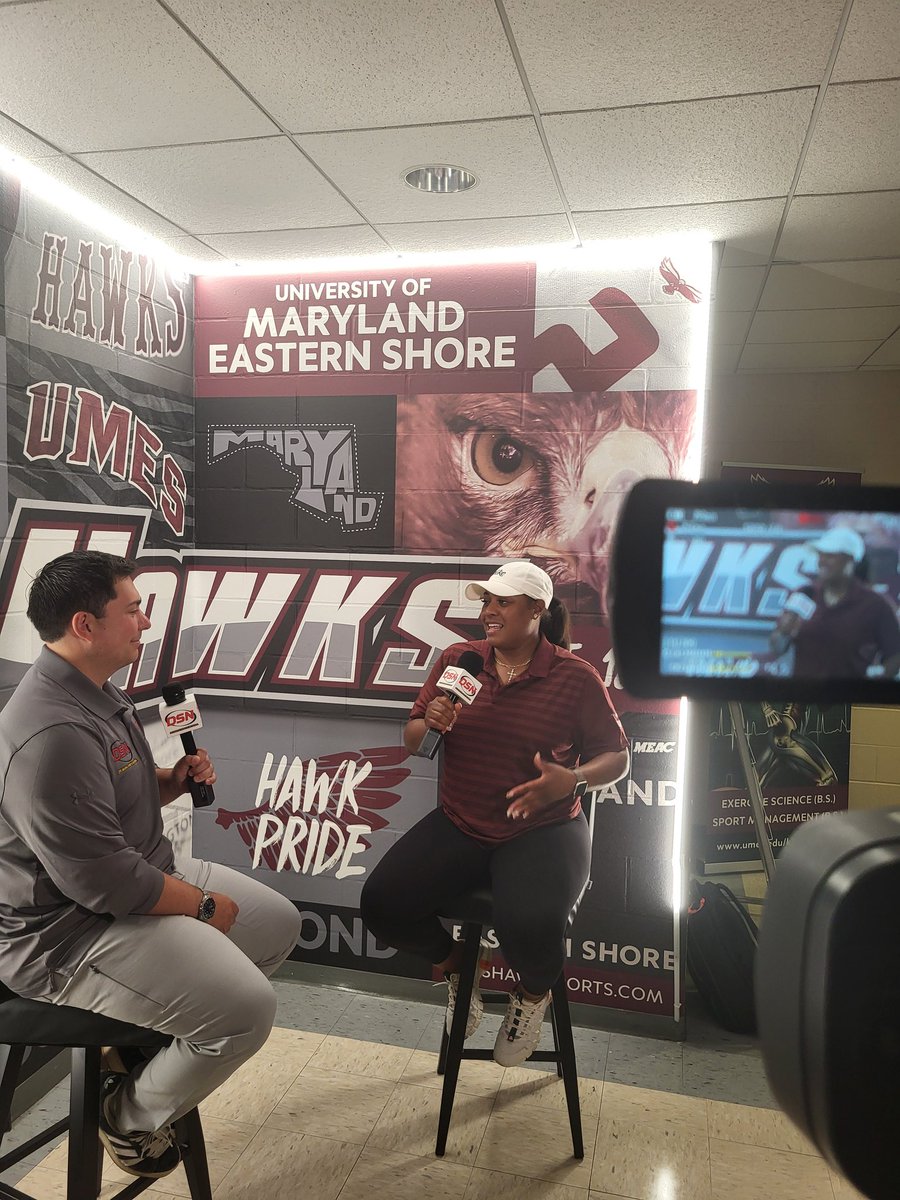 UMESHawksSB's tweet photo. New head coach Chelsea Holliday talks about her coaching journey and vision for UMES softball with @IanNicholasTV on the @DelmarvaSports 

#HawkPride I #HBCUMade | #SoarAboveAndBeyond https://t.co/NSF6mc1FJC