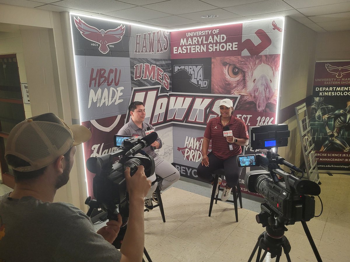 UMESHawksSB's tweet photo. New head coach Chelsea Holliday talks about her coaching journey and vision for UMES softball with @IanNicholasTV on the @DelmarvaSports 

#HawkPride I #HBCUMade | #SoarAboveAndBeyond https://t.co/NSF6mc1FJC