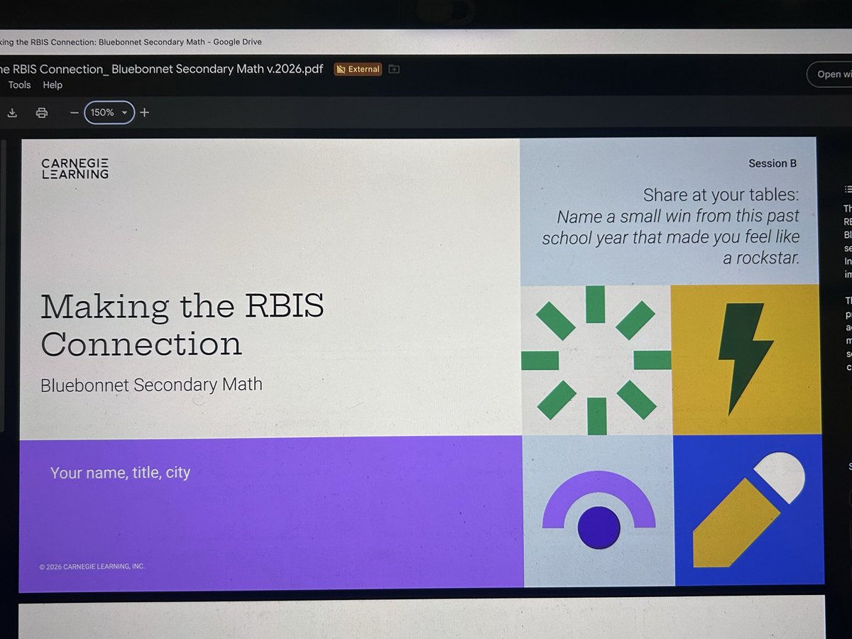 AngelHodge1913's tweet photo. Making the RBIS connection in Math! I’m truly inspired to implement the learning from this conference.
#CarnegieLearning
#TNI2026 
#DallasISD https://t.co/0bRDPsSGLz