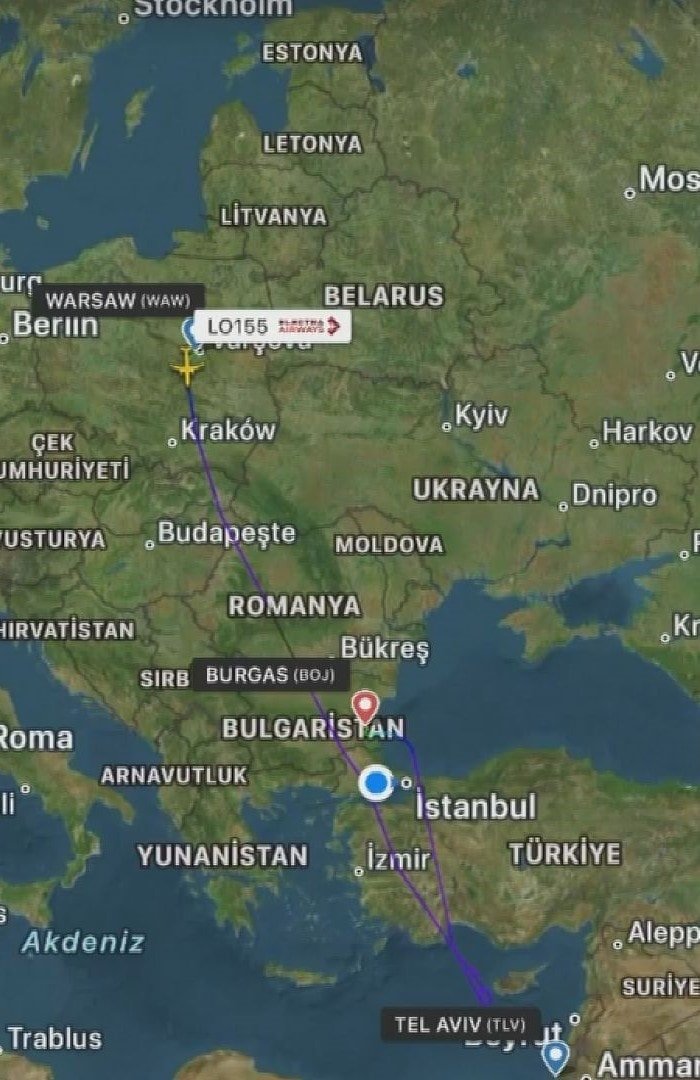 Yanlış Kod Bildirimi Sonucu LOT Havayolları Uçağı İsrail Hava Sahasına Giremedi, Burgaz'a Acil İniş Yaptı