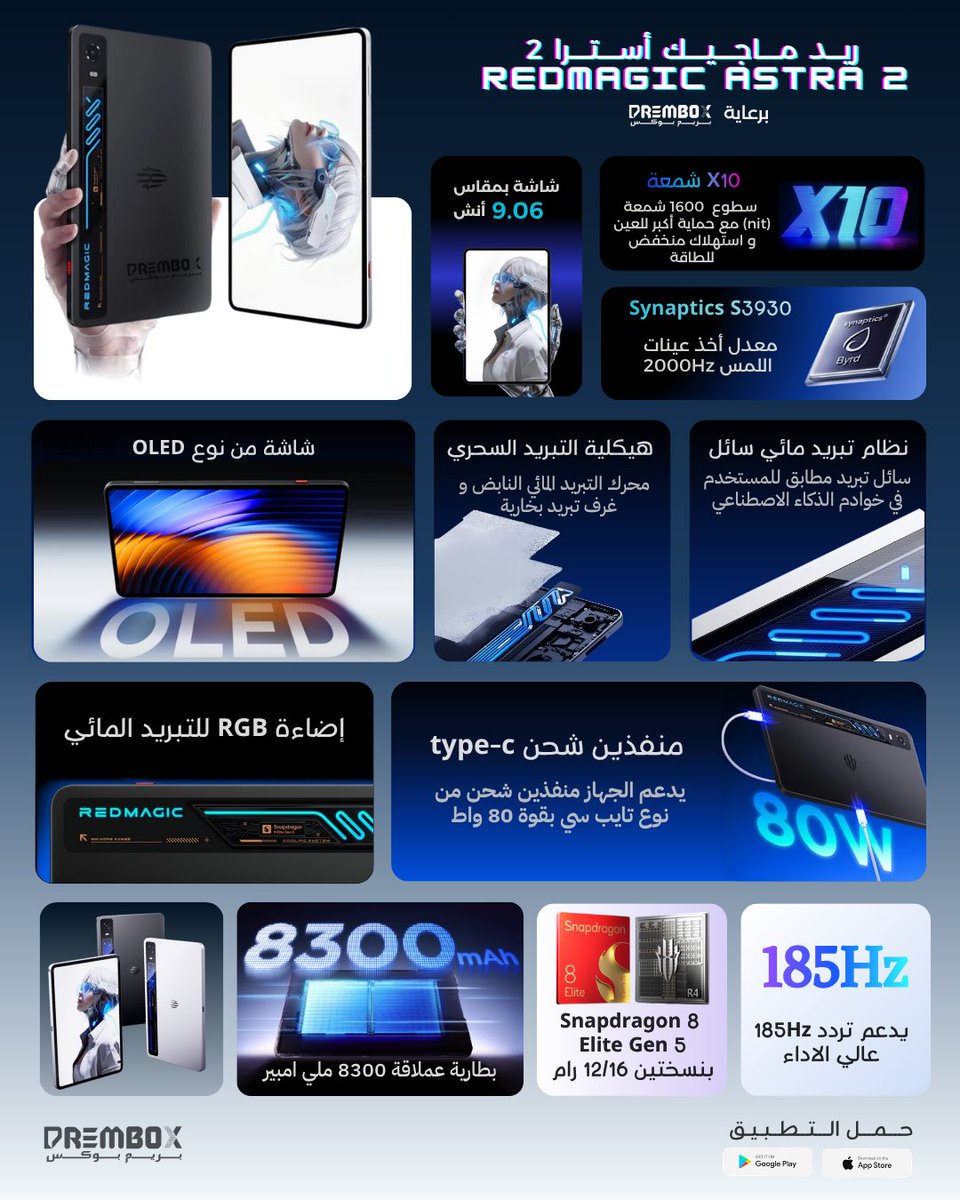 prem_box's tweet photo. تعرف على مميزات الجهاز المنتظر 😎
#ريد_ماجيك  #استرا 2 
اقوى تابلت جيمنج 💪🏼

يتوفر في 17 july https://t.co/MfVE86mRjX