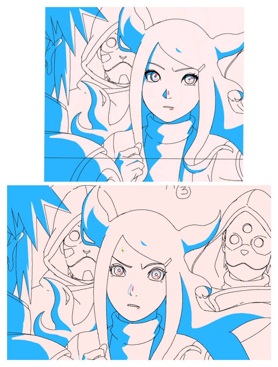 Aizawa_aiminn's tweet photo. Some corrections I made, just to give u a taste of the correction process.
Sometimes a complete redraw, and sometimes just the face 👀 https://t.co/fIU3nV6yvq