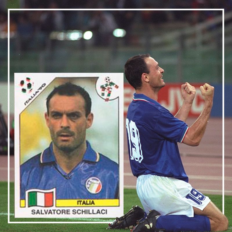 OldSchoolPanini's tweet photo. On this day in 1990, Toto SCHILLACI ended Ireland's heroic run in the Rome quarter-final. 🇮🇹 1:0🇮🇪
#FuckSchillaci
#Italia90 #WorldCup90 https://t.co/ETD42j5VxS
