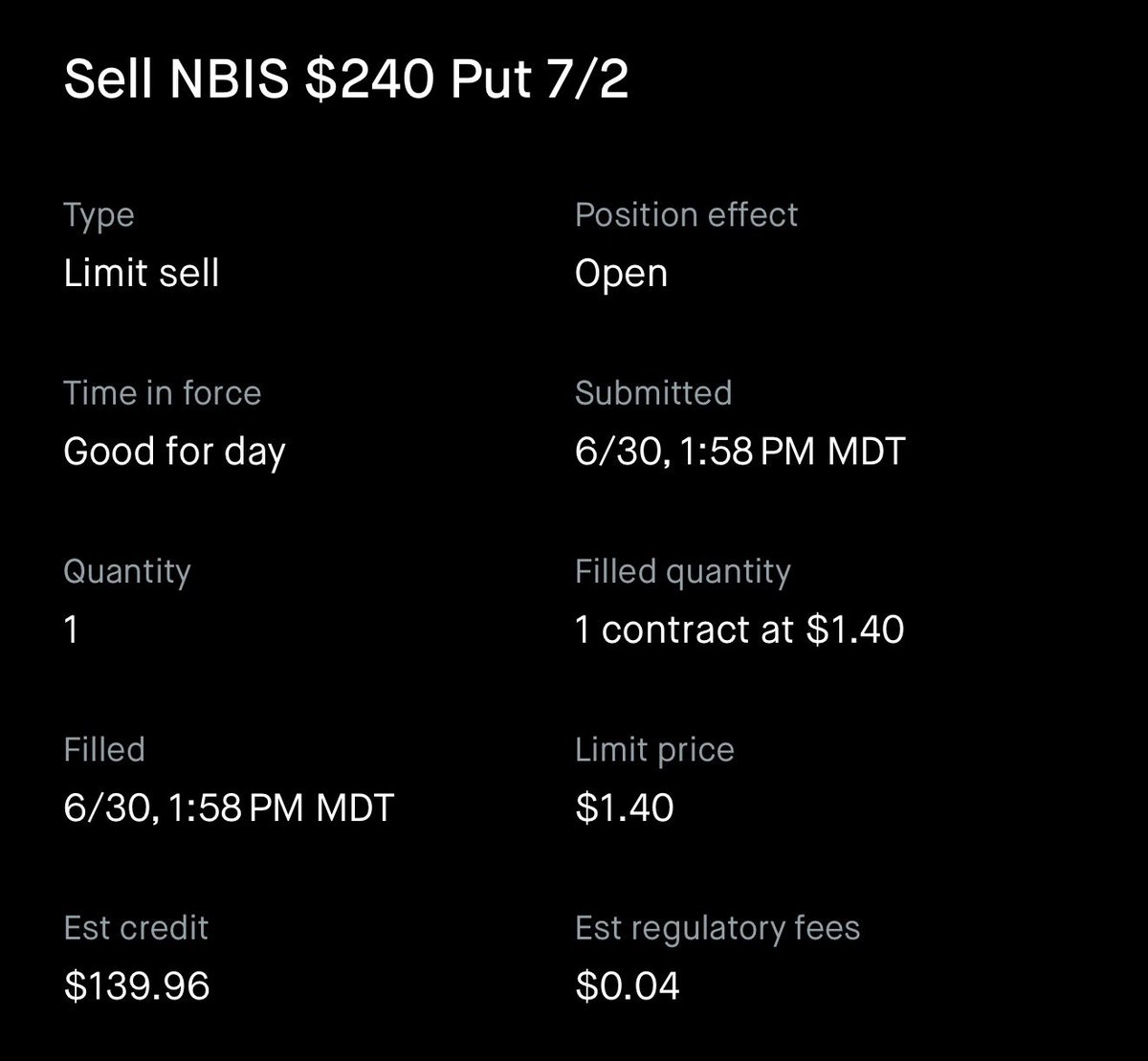 wyattmcdowell's tweet photo. Short $NBIS put here for the end of the trading week https://t.co/ZezZldNm1z