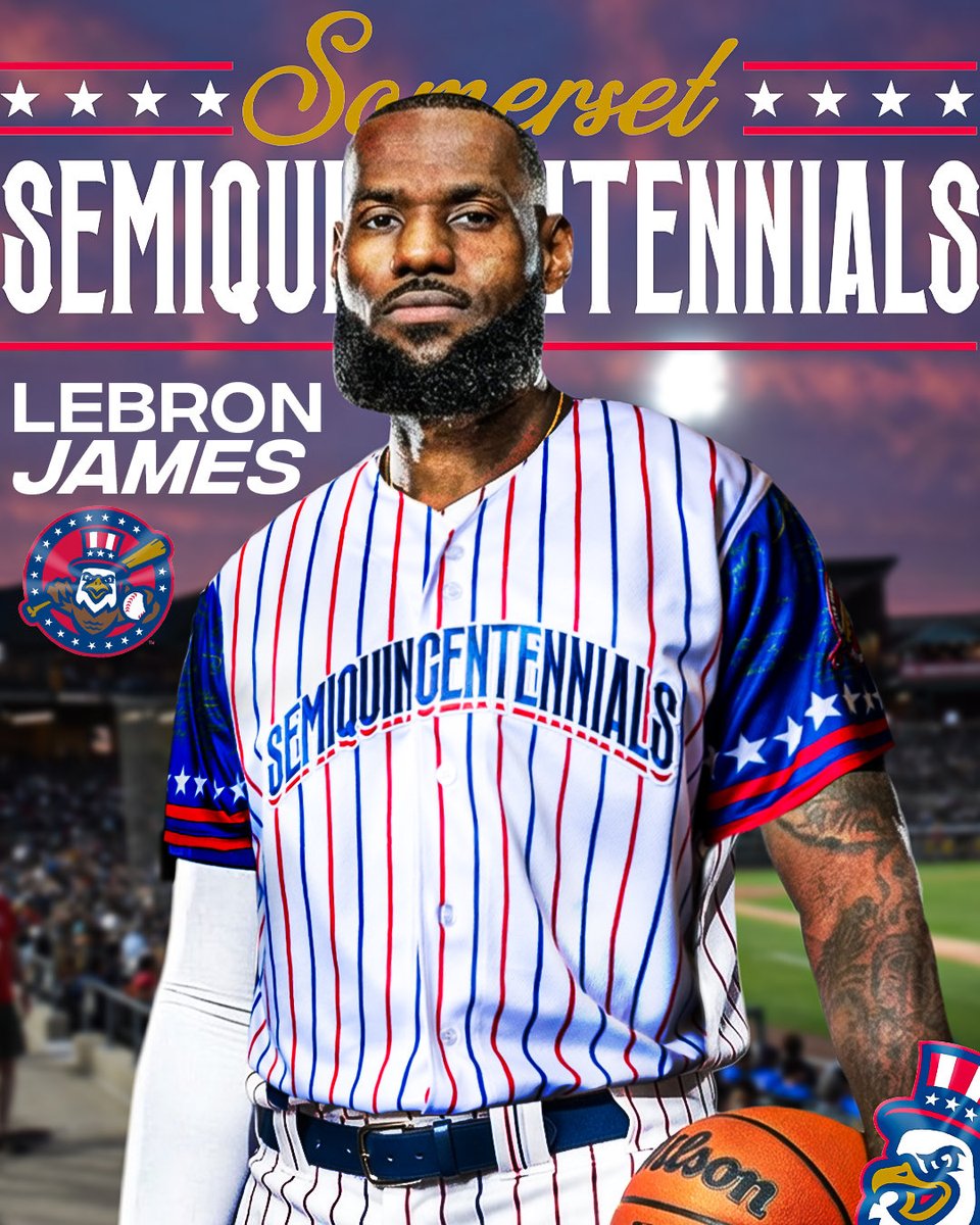 SOMPatriots's tweet photo. THE DECISION🇺🇸 

LeBron James has decided to take his talents to Somerset and play for the Semiquincentennials on America’s 250th birthday. https://t.co/phj6xsWbJX