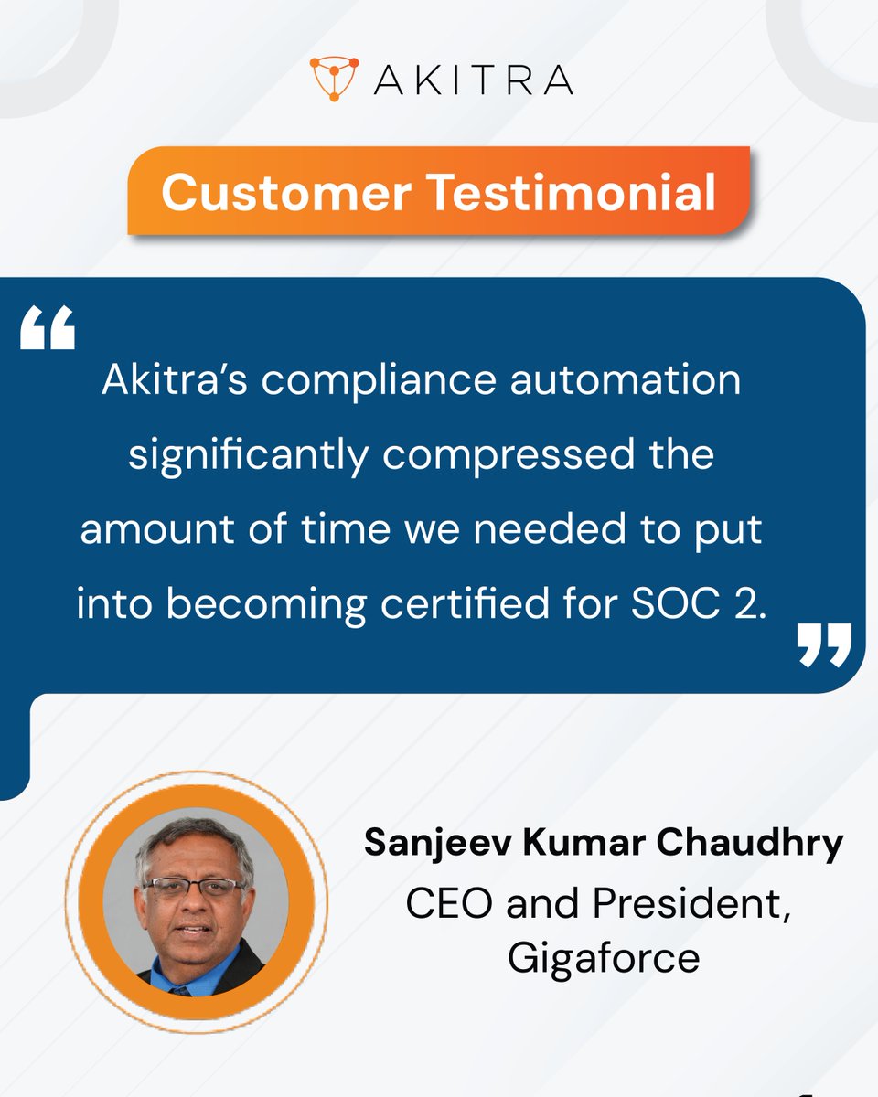 Akitra_Inc's tweet photo. Fintech customers won't sign without SOC 2. Gigaforce knew that and automated their way there.
See how: https://t.co/QuAlVEZirh
โฆ Automated monitoring across cloud and third-party services
โฆ Automated evidence collection, zero manual tracking
#SOC2 #Fintech #Akitra https://t.co/fjo6L5DL7f