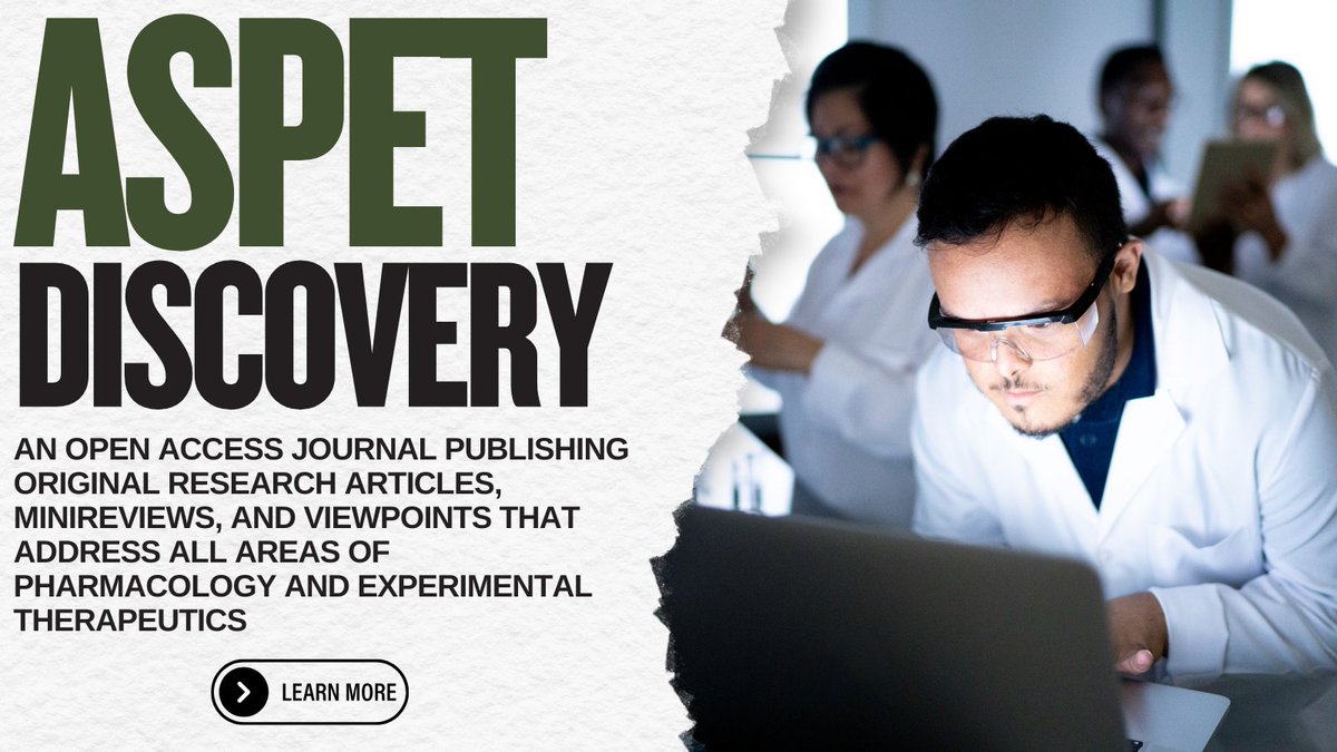 ASPET's tweet photo. Have you submitted your research to ASPET Discovery? This Gold Open Access journal covers a variety of areas in pharmacology, and its diverse editorial board ensures the presentation of rigorous, sound science: https://t.co/QZBEtaksDX https://t.co/swVjESNeKs